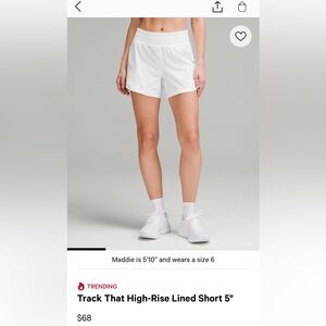 Lululemon track that high rise 5” size 6